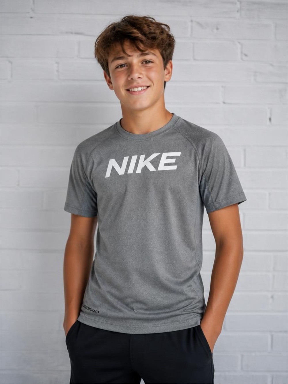 Nike Gray Short Sleeve Logo Tee